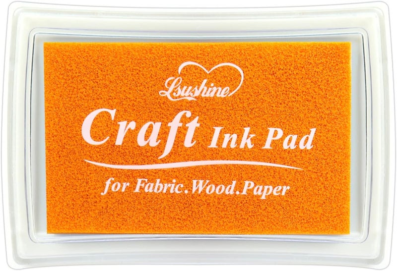 Lsushine Craft Ink Pad for Rubber Stamps, Paper, Wooden, Fabric, Scrapbooking, Non-Toxic Finger Ink Pads for Kids (Yellow) - Image 1